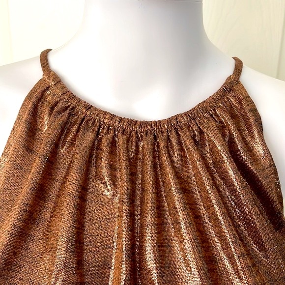 WHBM Metallic Copper  Banded Halter Top -XS - Picture 9 of 12